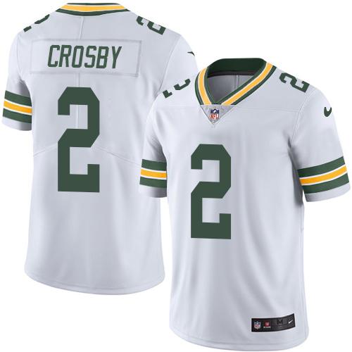 2019 men Green Bay Packers #2 Crosby White Nike Vapor Untouchable Limited NFL Jersey->green bay packers->NFL Jersey
